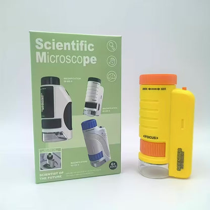 Ръчен мини микроскоп с LED светлина за тийнейджъри - преносима образователна научна играчка