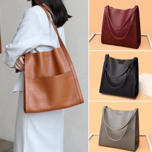 🔥👜👜【45% OFF】Чанта за рамо от мека кожа с голям капацитет, семпла, едноцветна, задължителна дреха за есента и зимата.