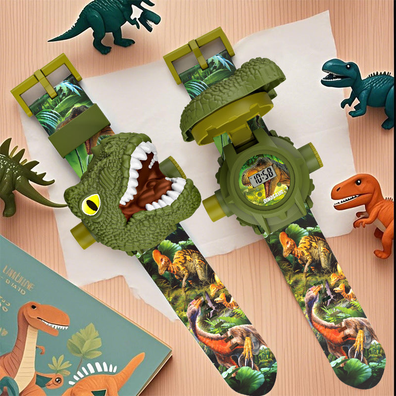 🦖Проекционен часовник с динозаври за деца, 24 динамични проекции + 🕰️Научете се да разпознавате времето
